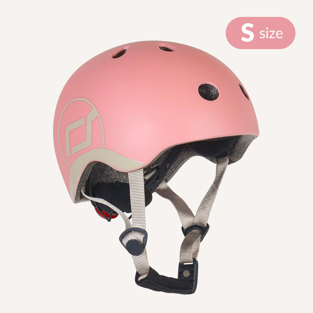 [6월중순 재입고 예정]  초경량 유아 헬멧S (로즈) 어린이 자전거 킥보드 헬멧 LED