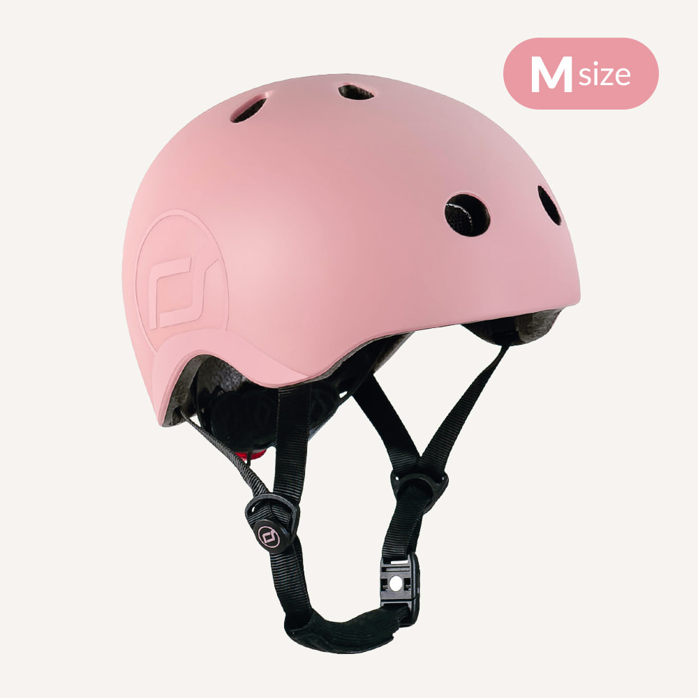 [6월중순 재입고 예정]  초경량 유아 헬멧M (로즈) 어린이 자전거 킥보드 헬멧 LED