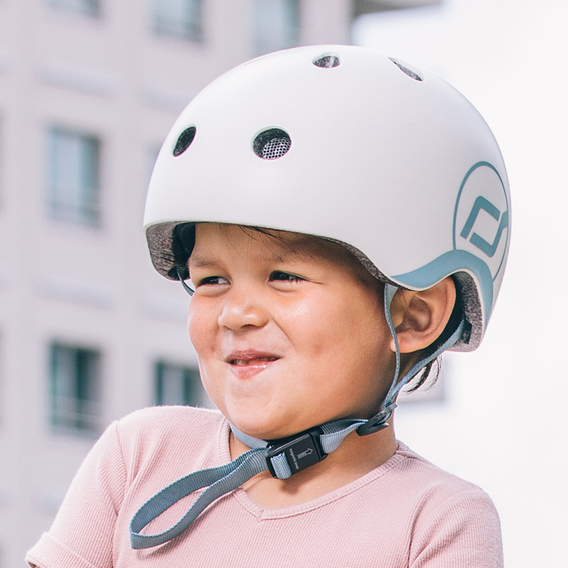 [6월중순 재입고 예정]  초경량 유아 헬멧S (애쉬) 어린이 자전거 킥보드 헬멧 LED